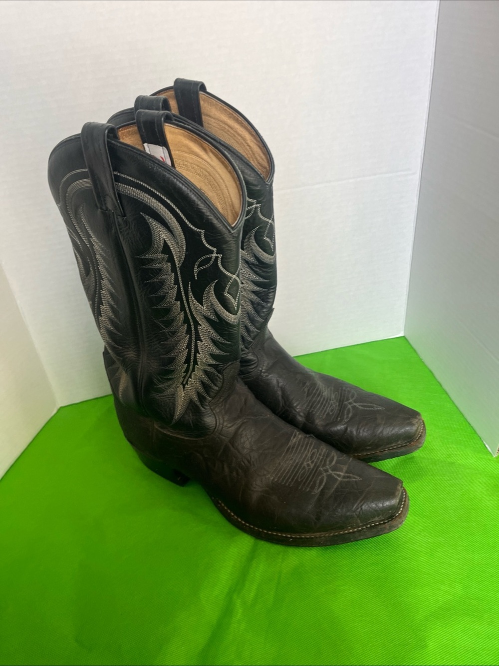 Classic Men's Black Leather Western Boots